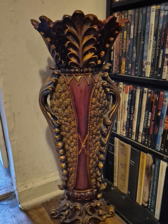 Decorative Floor Vase - Burgundy and Gold thumbnail