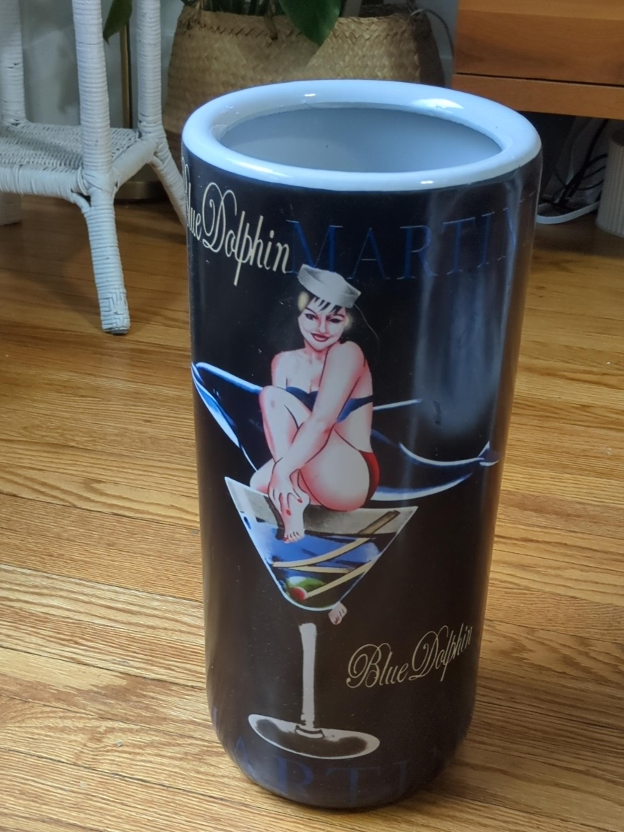 Blue Dolphin Martini Vase/Stand thumbnail