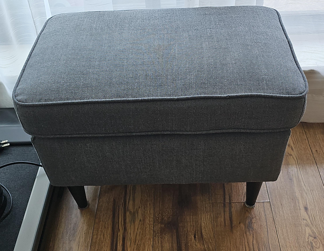 Gray Footstool Ottoman thumbnail