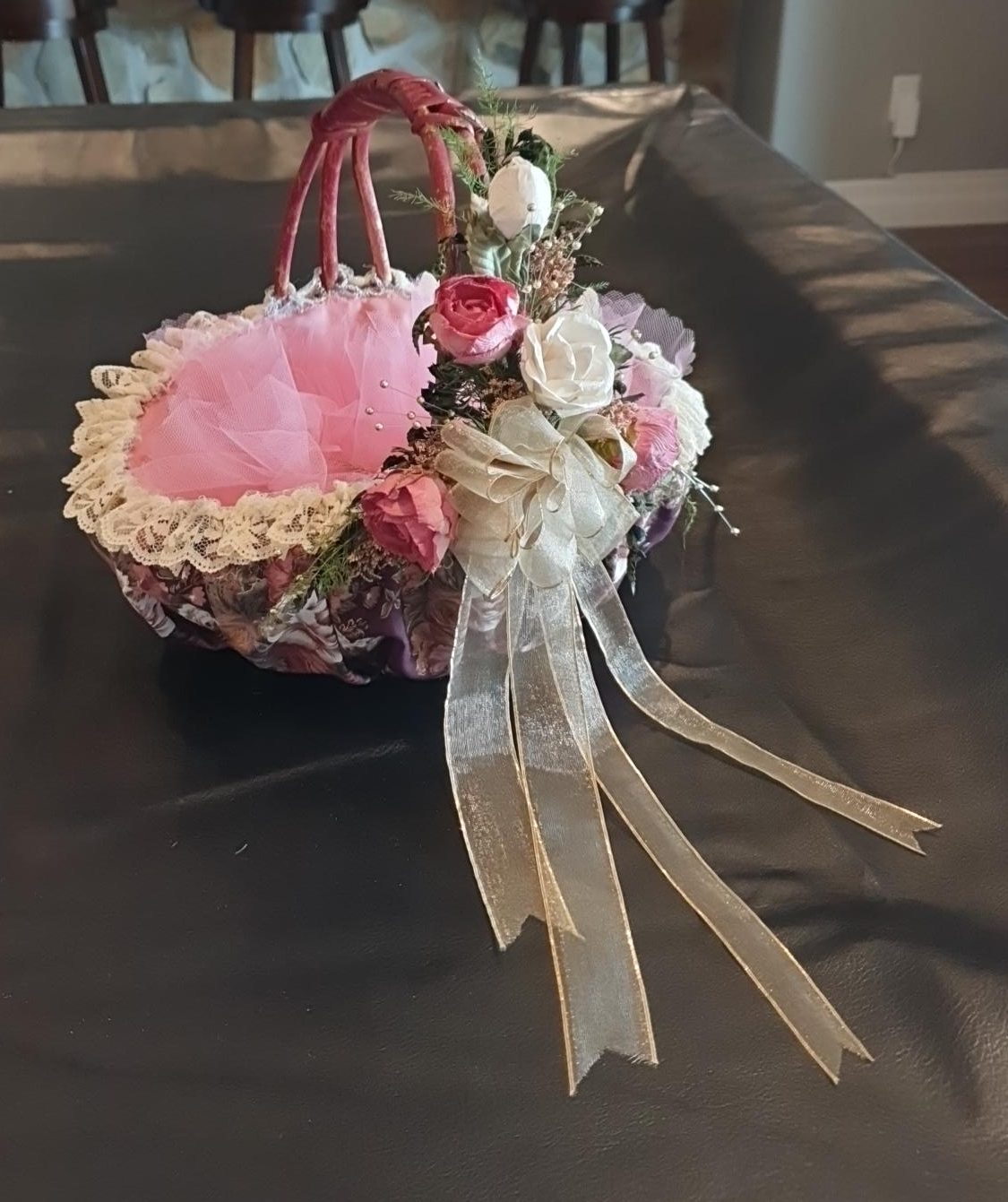 Handmade Floral Basket (for a wedding) thumbnail