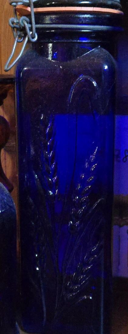 Vintage Blue Glass Jar with Wire Bale Closure thumbnail