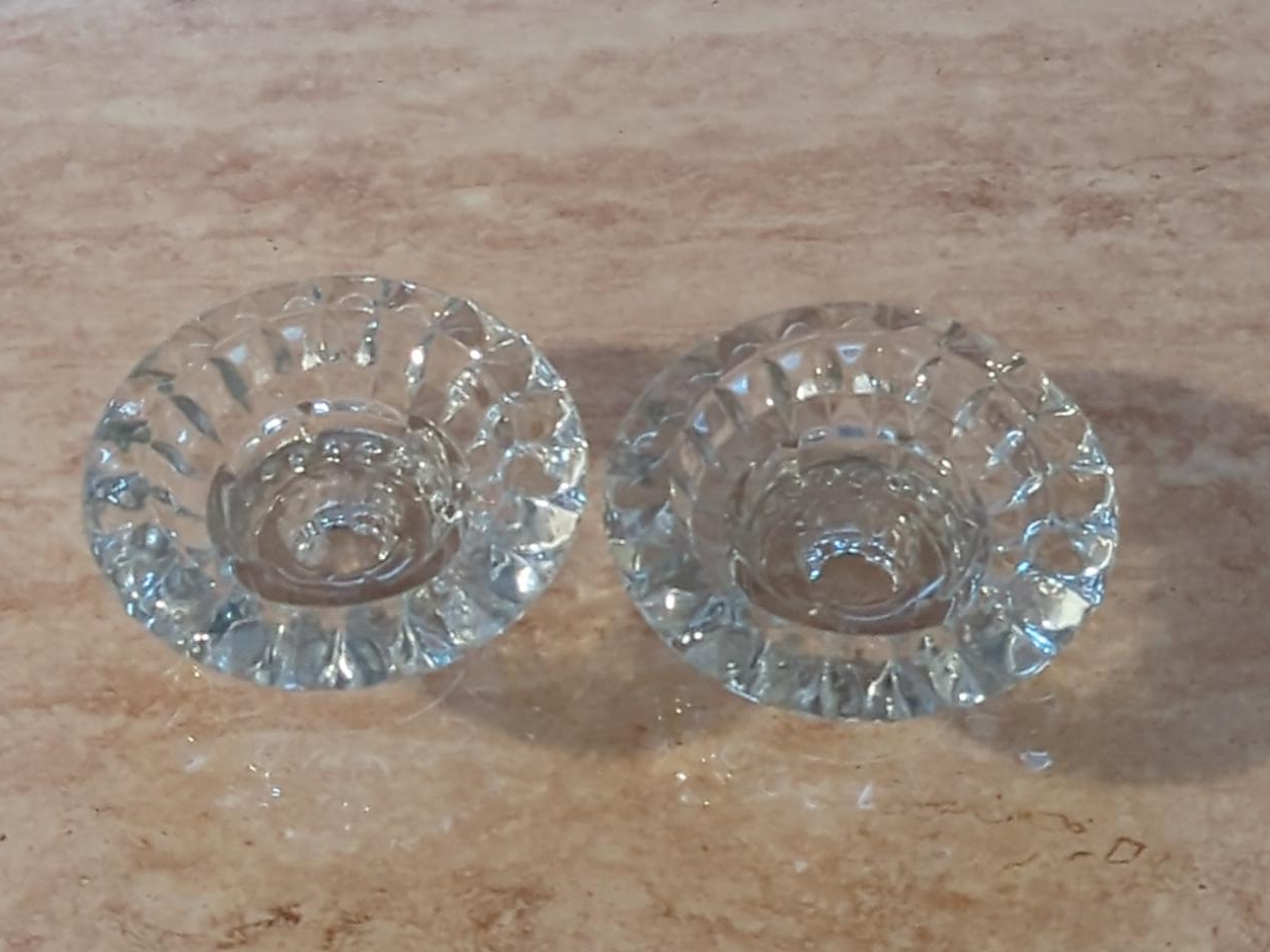 Crystal Glass Tea Light Candle Holders (Set of 2) thumbnail