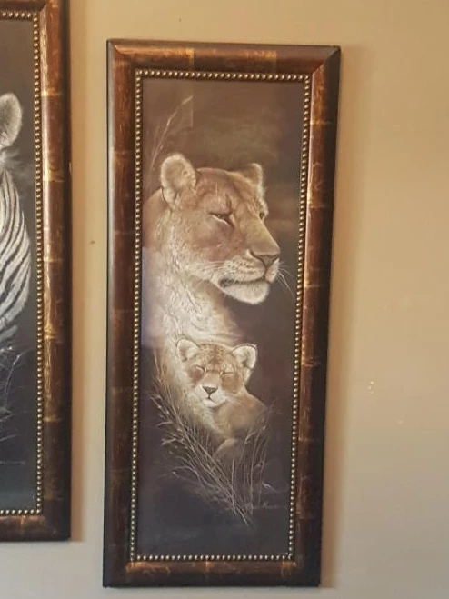 Framed Lion and Cub Art Print thumbnail