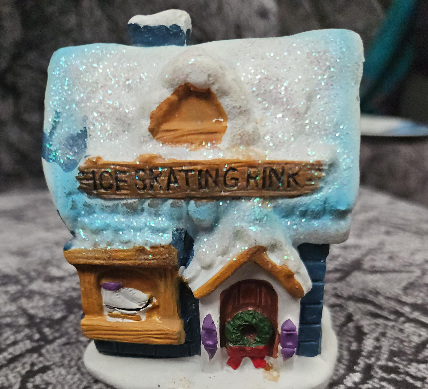 Ice Skating Rink House Figurine thumbnail
