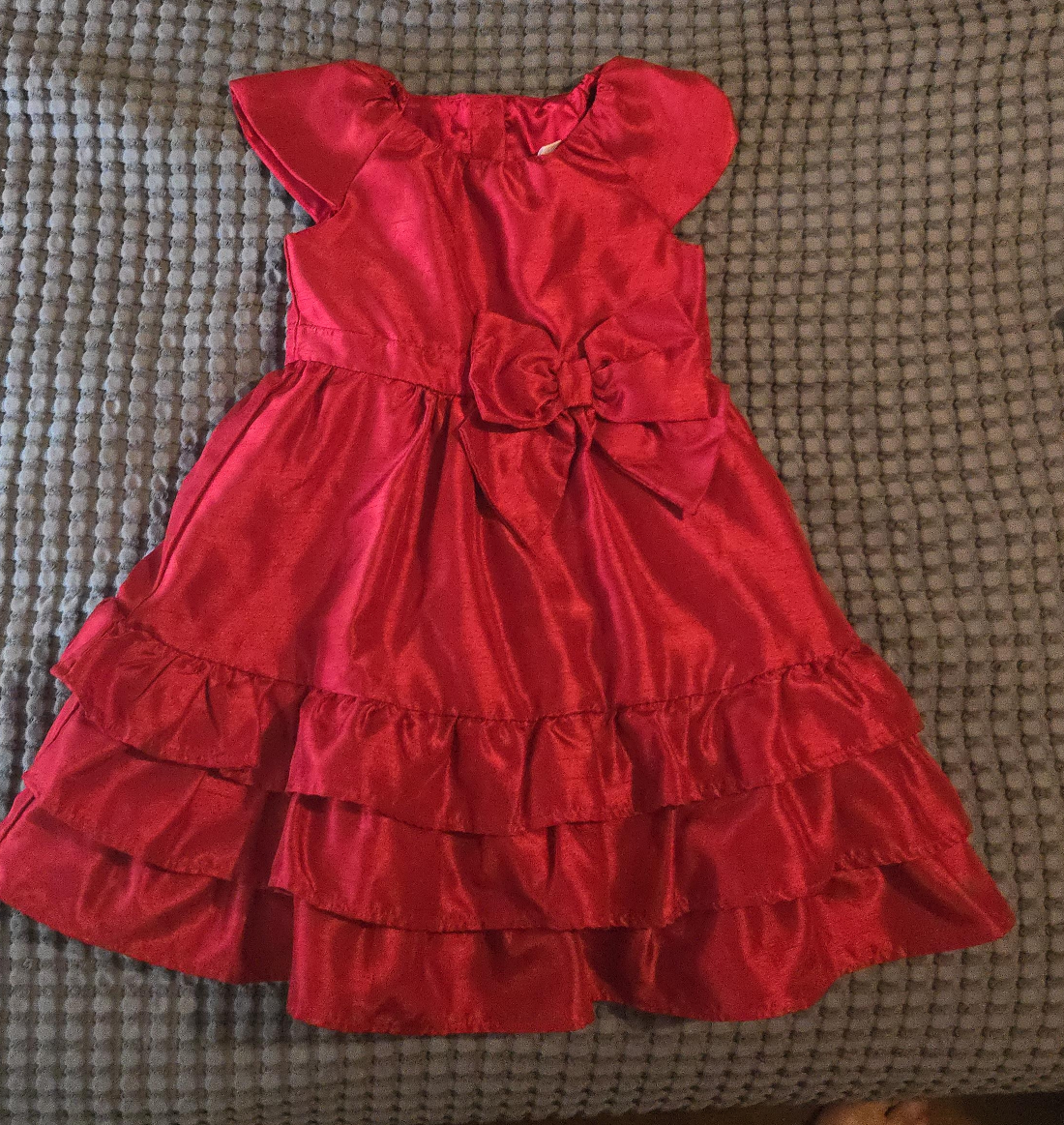 Red Dress with Ruffled Skirt
