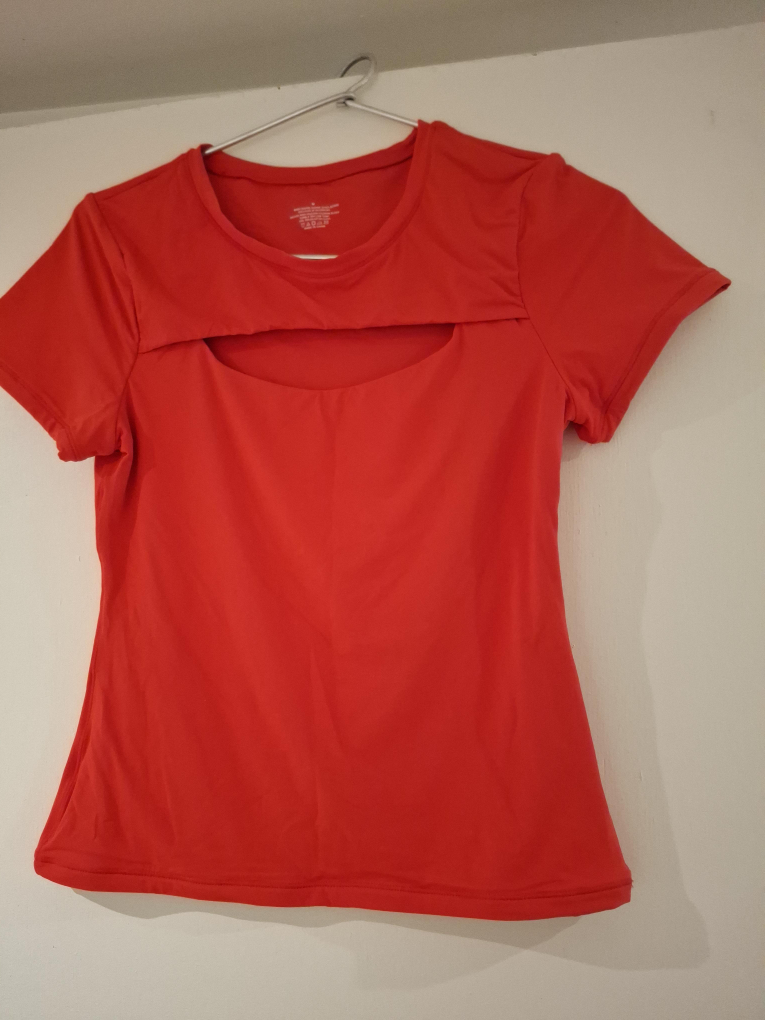 Red Cutout Athletic Top