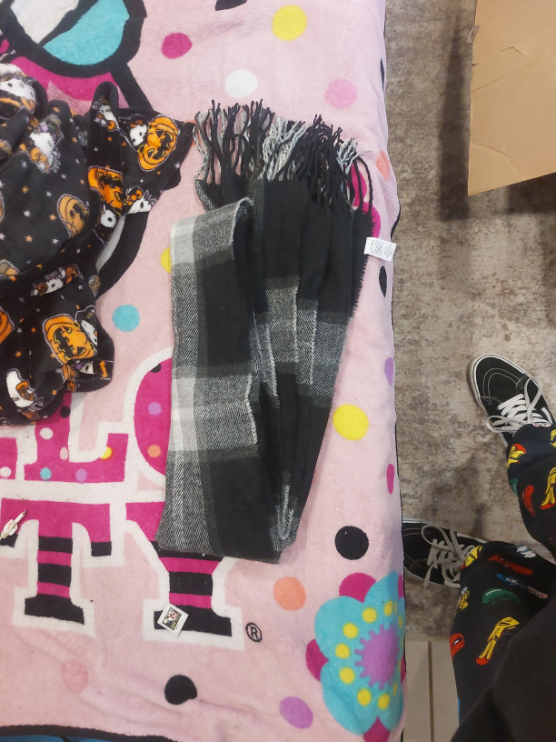 Black & Grey Plaid Scarf thumbnail