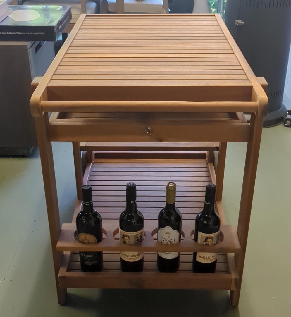 Wooden Rolling Bar Cart thumbnail