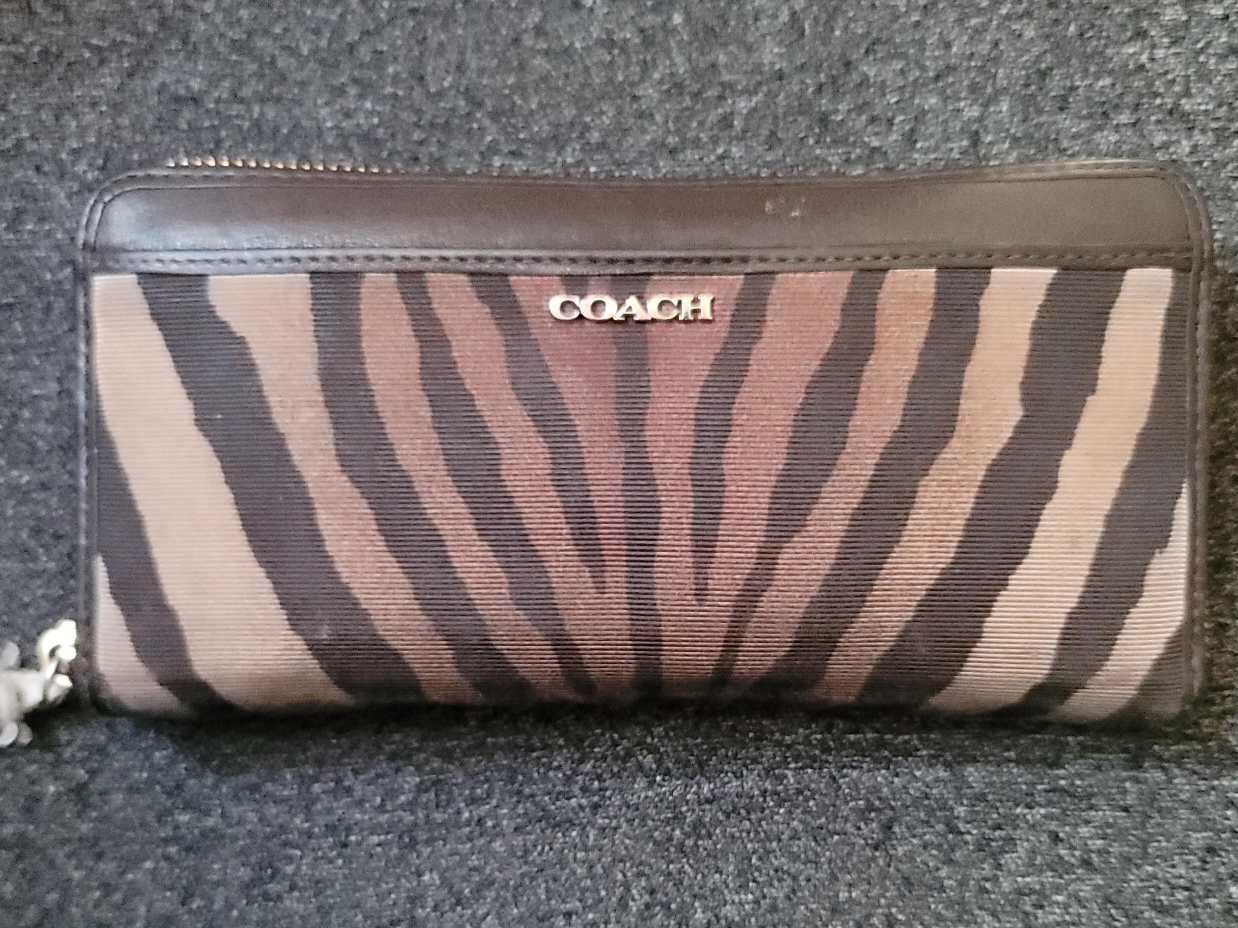 Coach Brown Zebra Print Wallet thumbnail