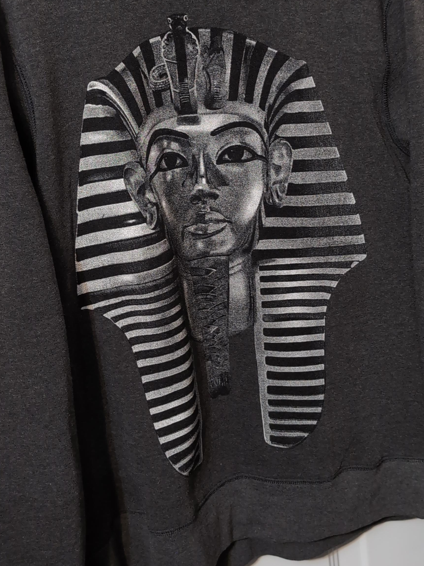 Grey Sweatshirt with Tutankhamun Graphic