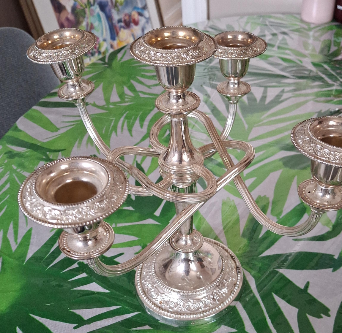 Silver Toned Candelabra