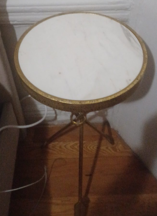 White Marble Top Side Table thumbnail