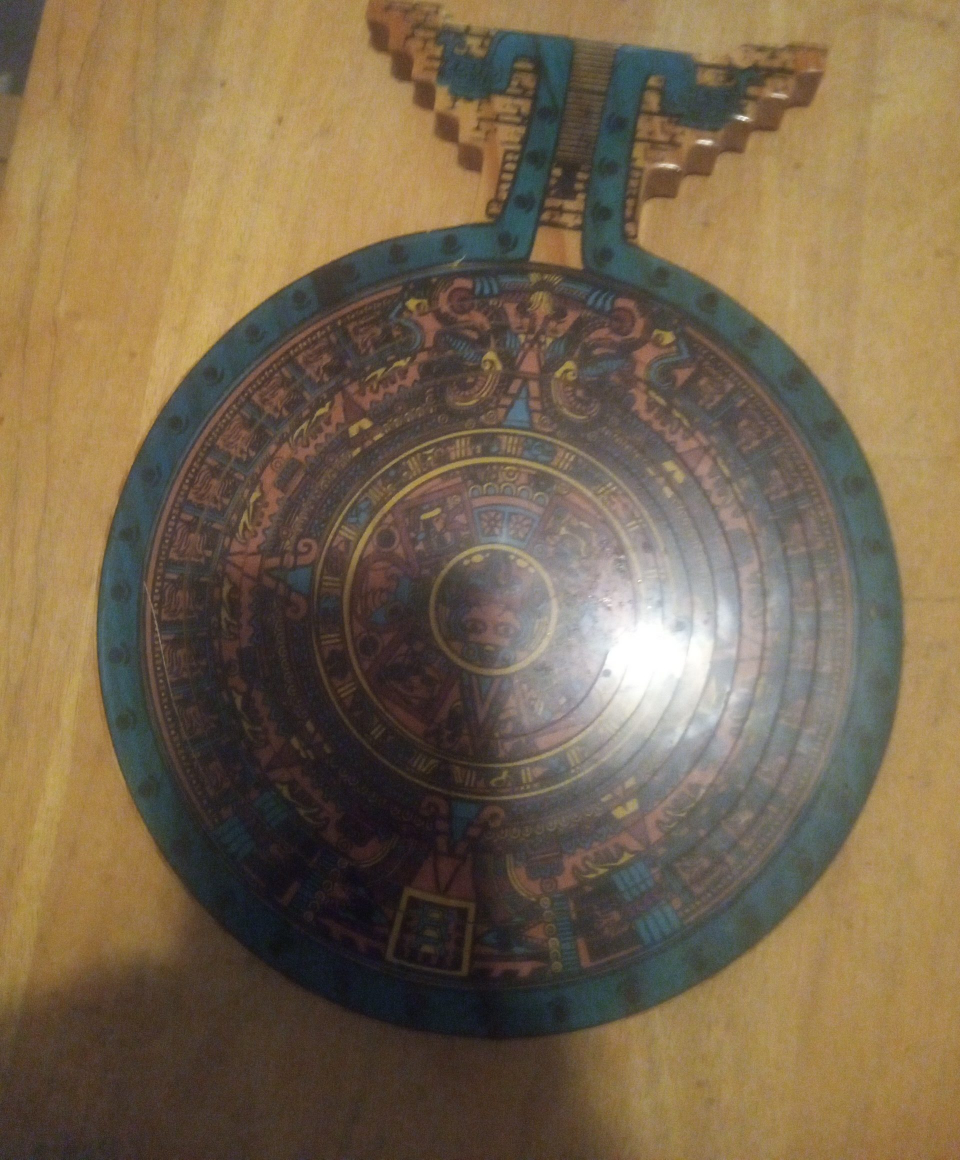 Wooden Aztec calendar from Mexico converts to a basket thumbnail