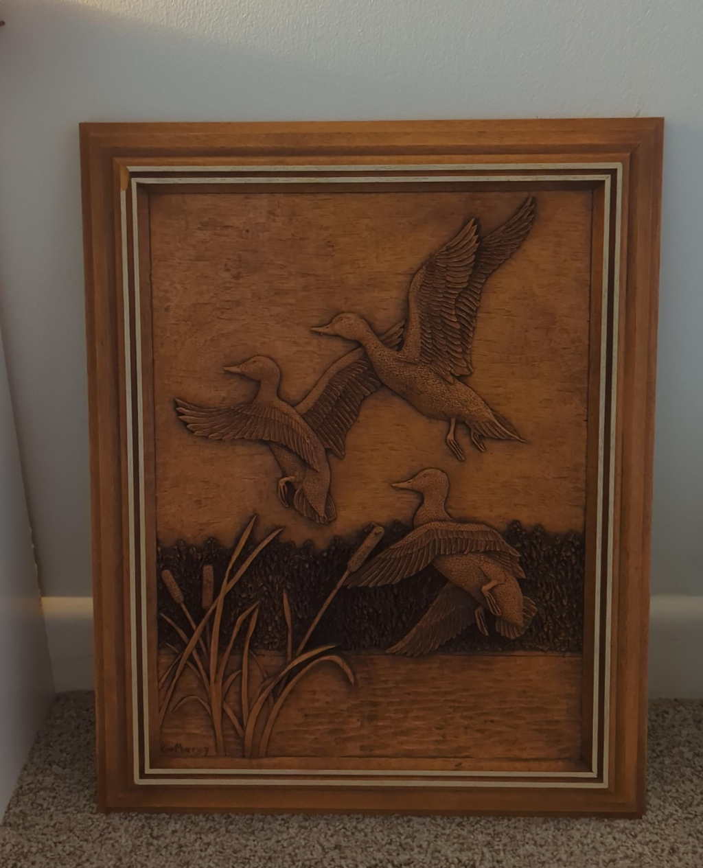 Framed Wooden Duck Wall Art thumbnail