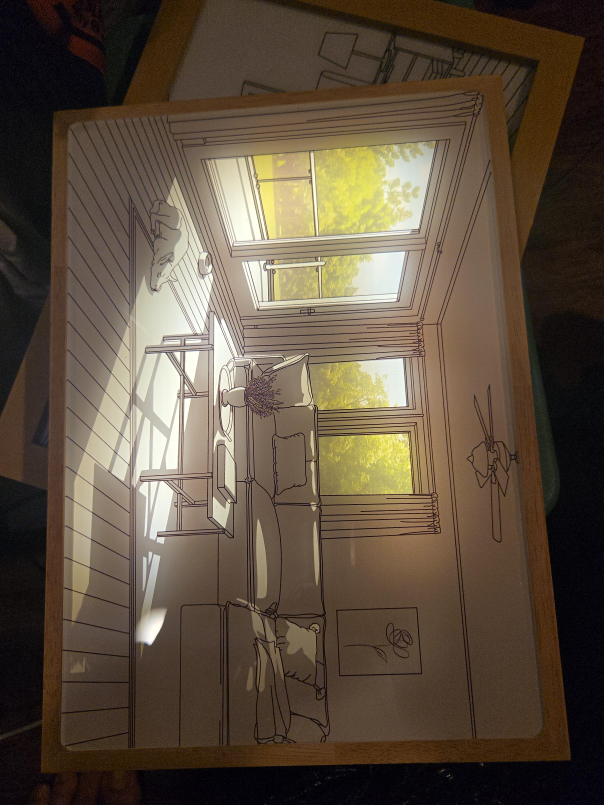 Wooden Frame Art - Cozy Room Illustration thumbnail