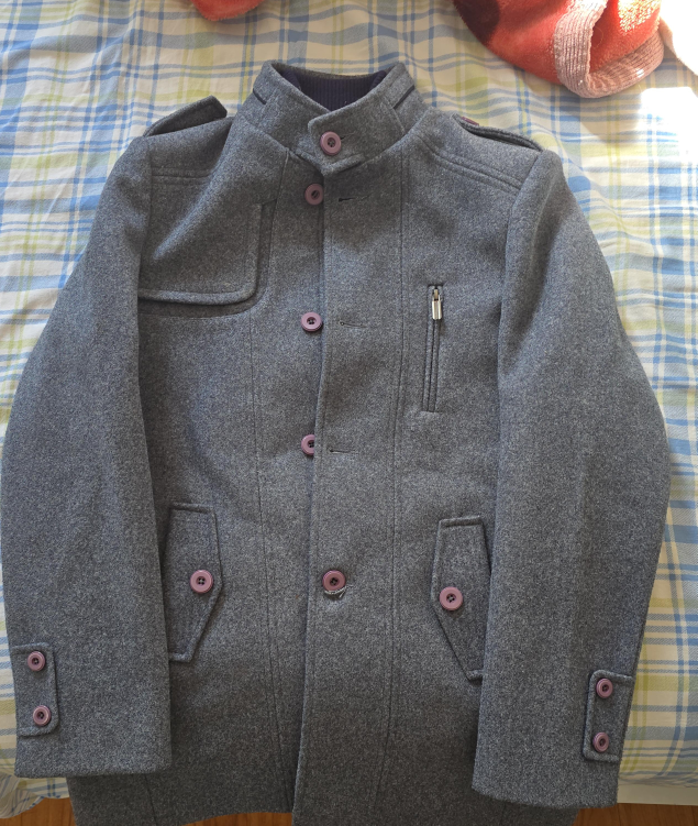 Boys Grey Wool Blend Coat thumbnail