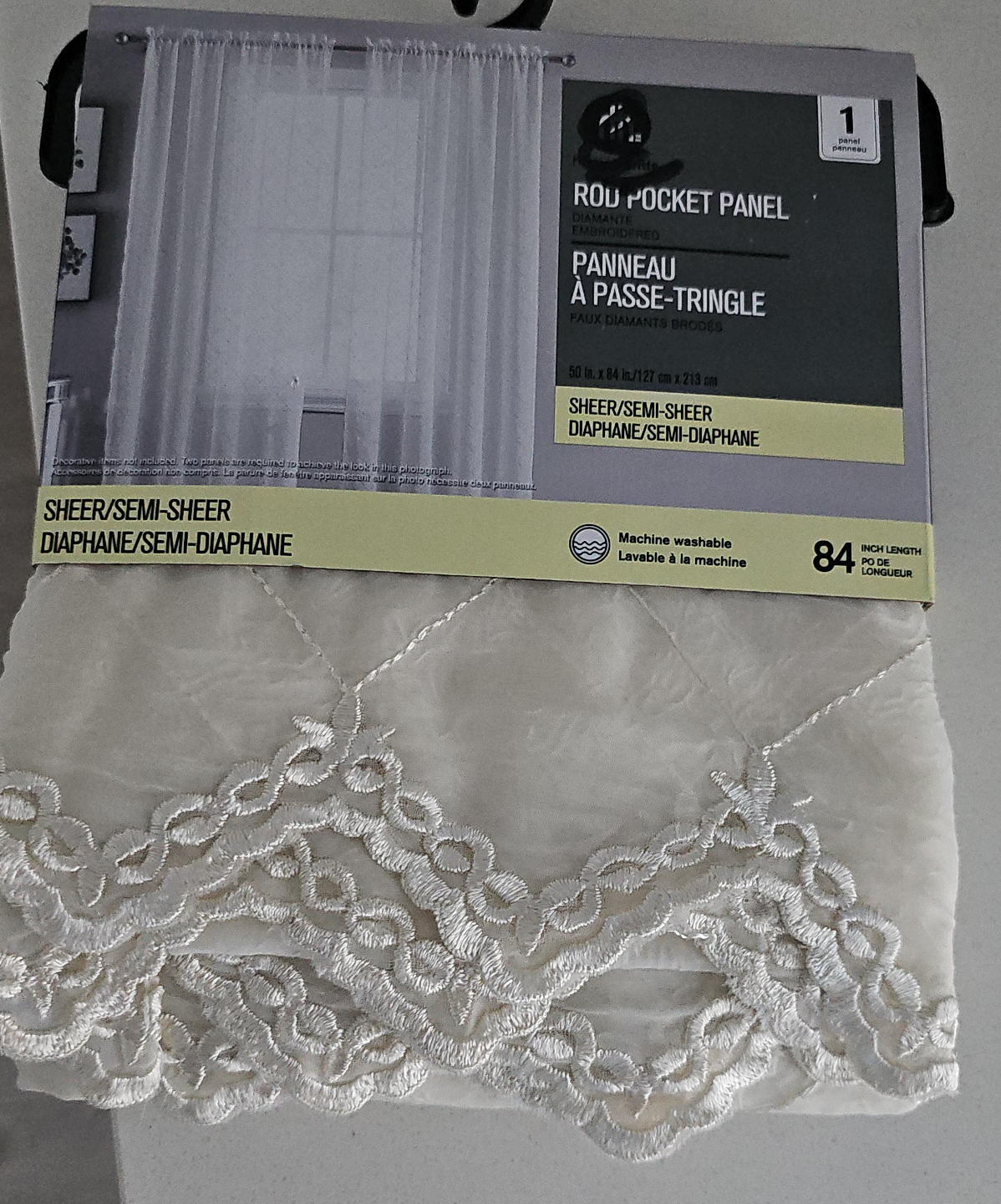Embroidered Sheer Rod Pocket Panel thumbnail