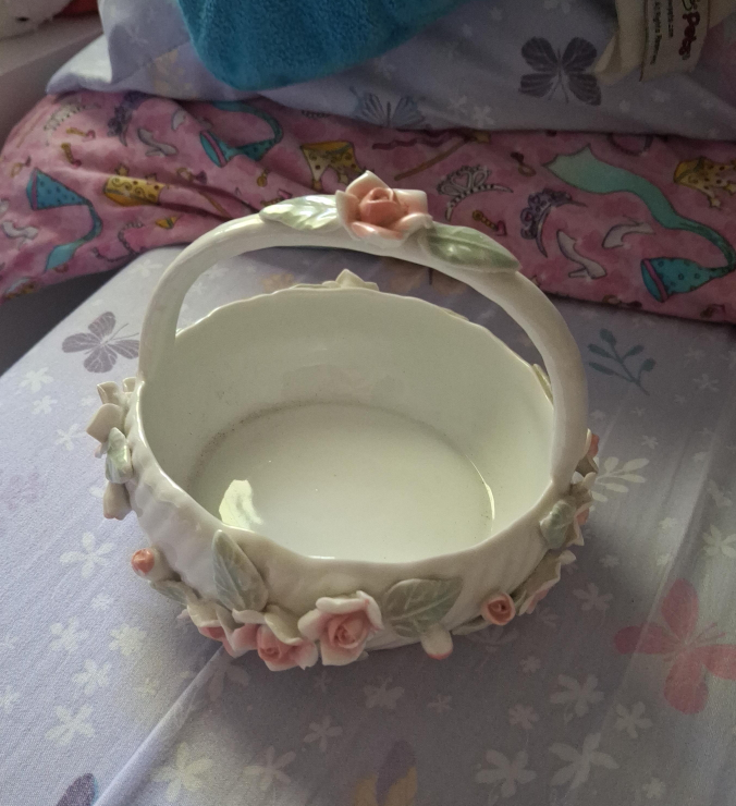 Floral Ceramic Basket