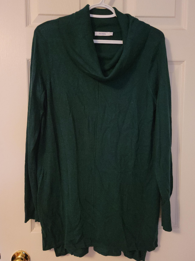 Rickis Green Cowl Neck Tunic Sweater - Size M thumbnail
