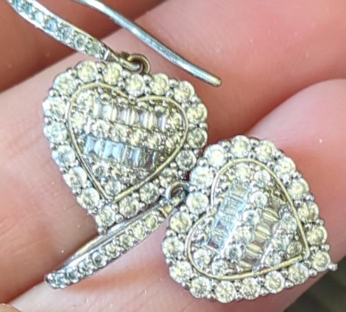 Heart-Shaped Drop Earrings