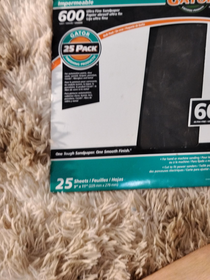 Gator 600 Grit Sandpaper, 25 Pack, 9" x 11" thumbnail