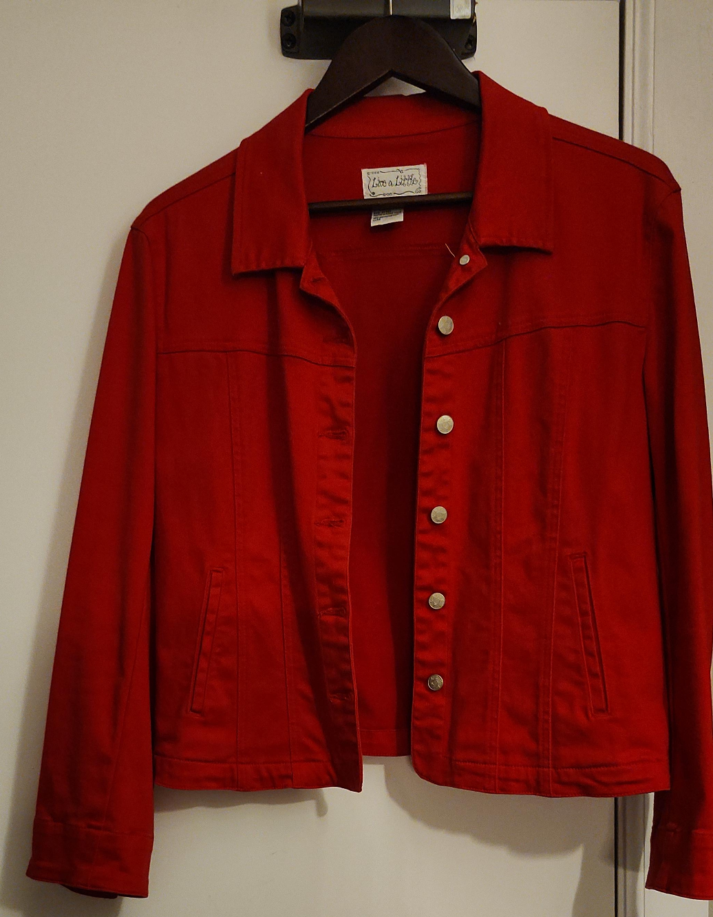 Tan a Little Red Denim Jacket thumbnail