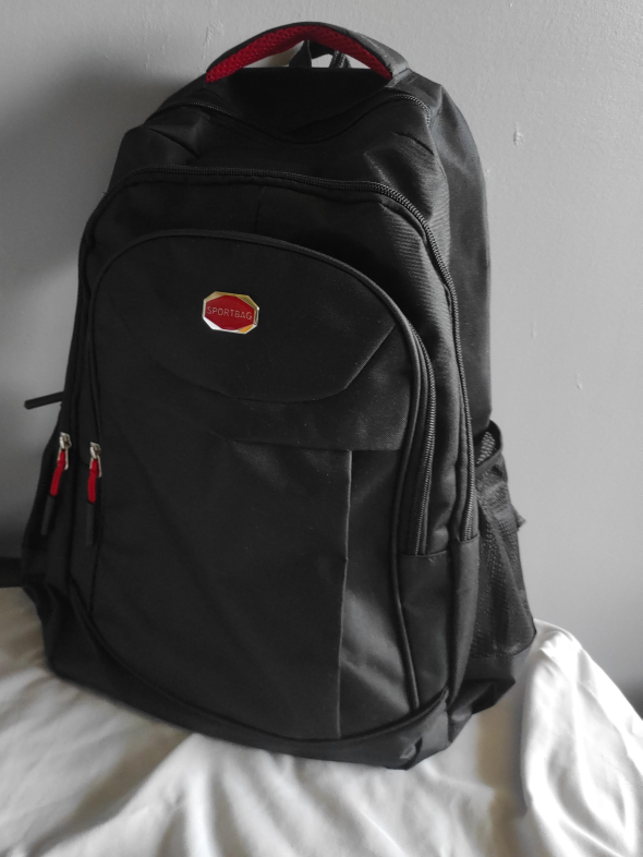 Black Backpack with Red Accents thumbnail