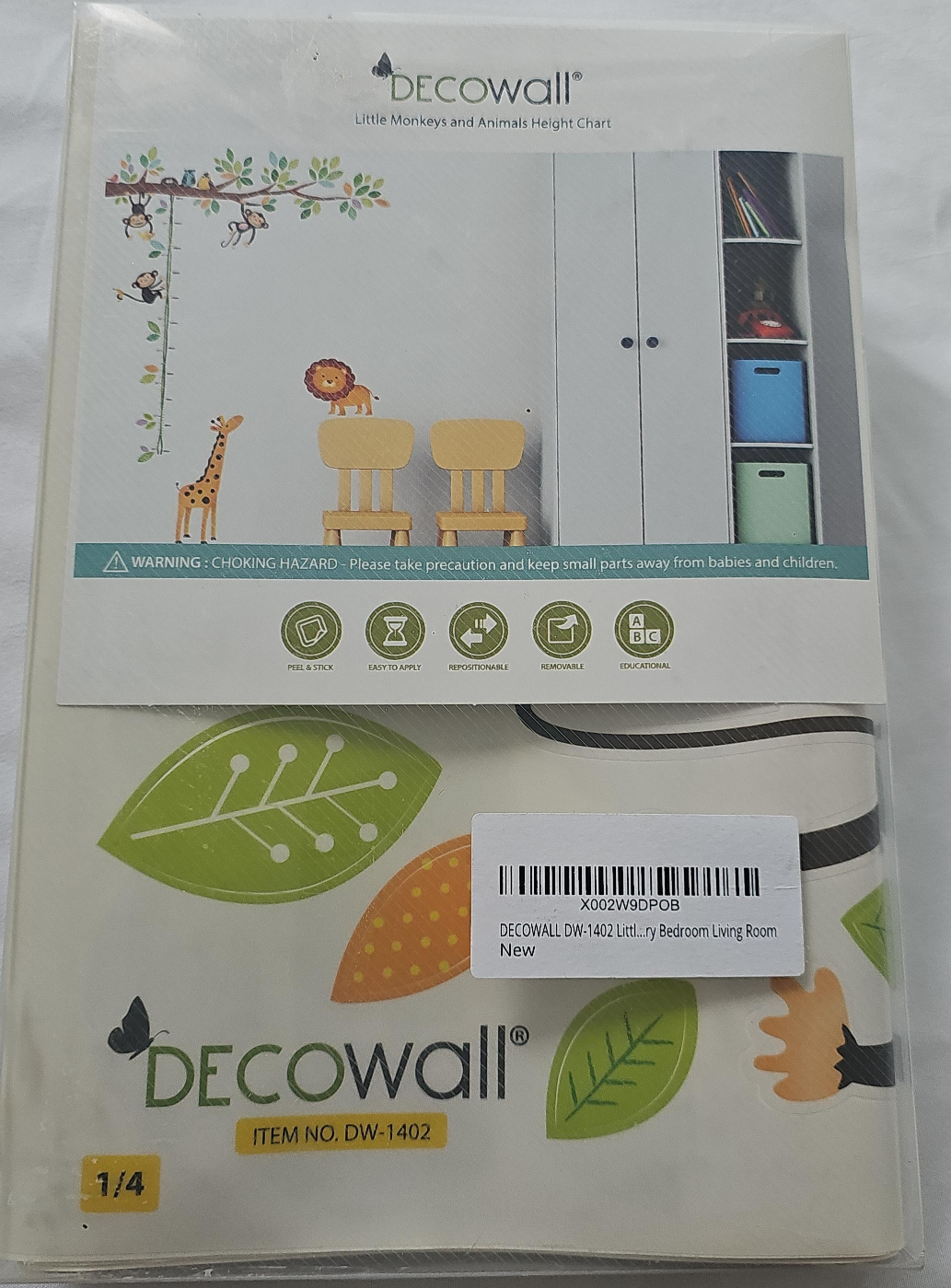 DECOWALL Little Monkeys and Animals Height Chart thumbnail