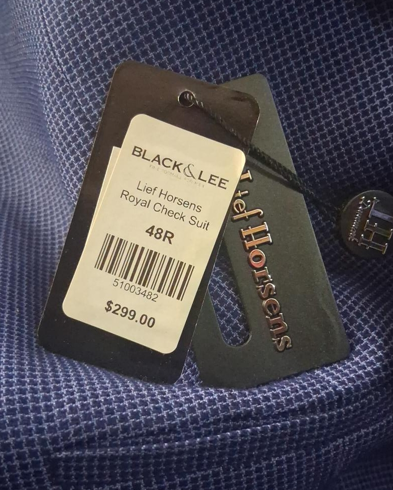 Black & Lee Lief Horsens Royal Check Suit 48R - New