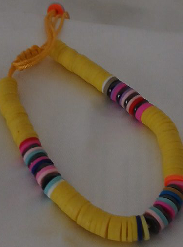Colorful disc bead necklace thumbnail
