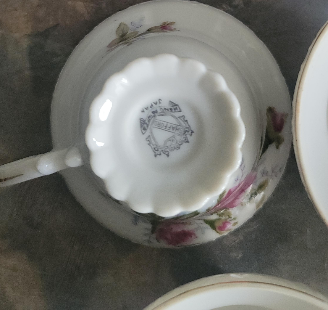 🥕Vintage Shafford Rose Teacups X 4