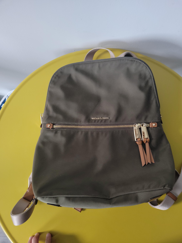 Michael Kors Olive Green Backpack thumbnail
