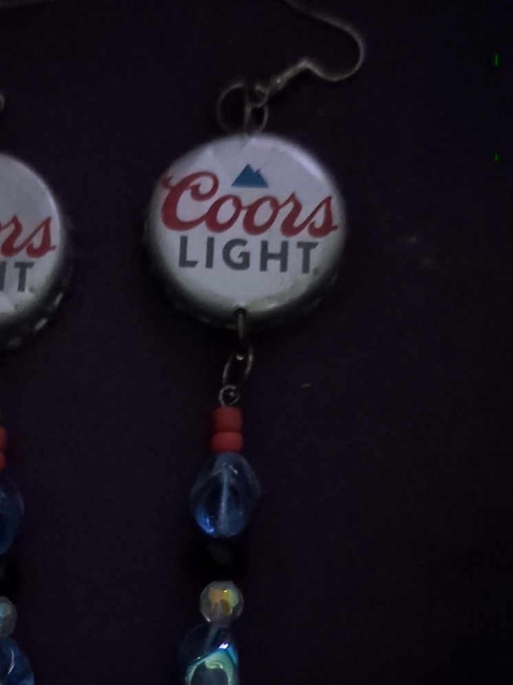 Coors Light Bottle Cap Earrings thumbnail