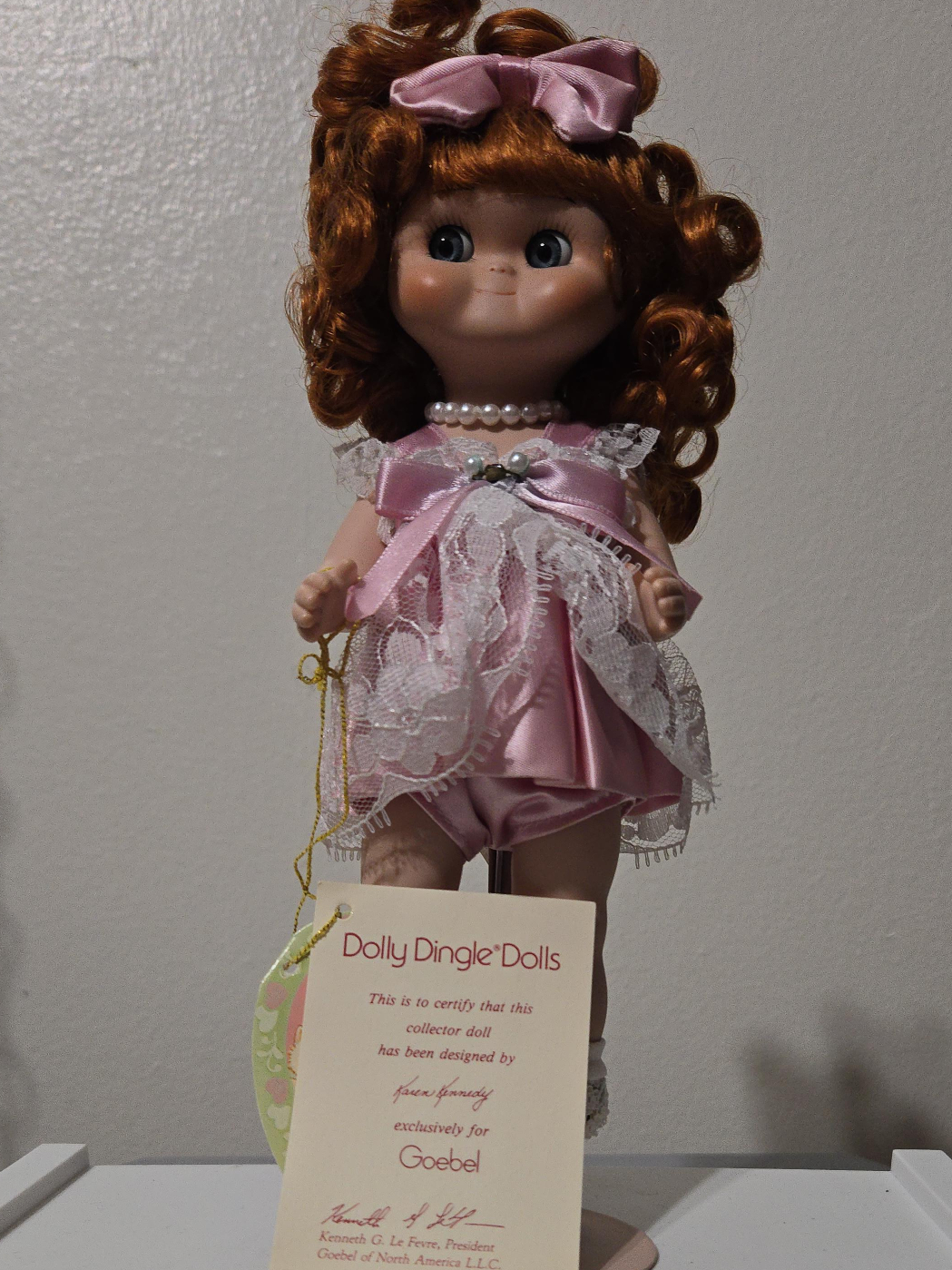 Goebel Dolly Dingle Doll w/ stand. thumbnail