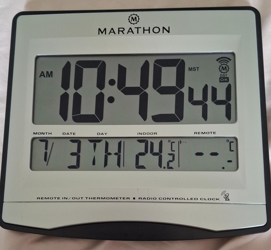 Marathon Digital Wall Clock with Thermometer thumbnail