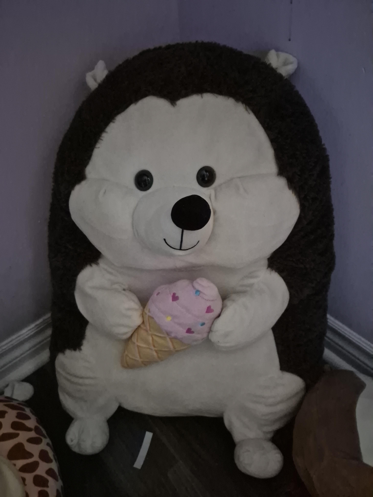 Large Hedgehog Plush Toy with Ice Cream thumbnail