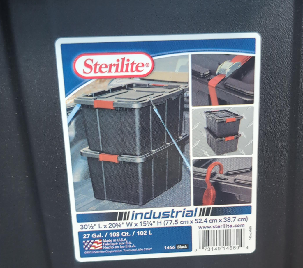 2 Sterilite 27 Gal Industrial Tote - Black - photo 2