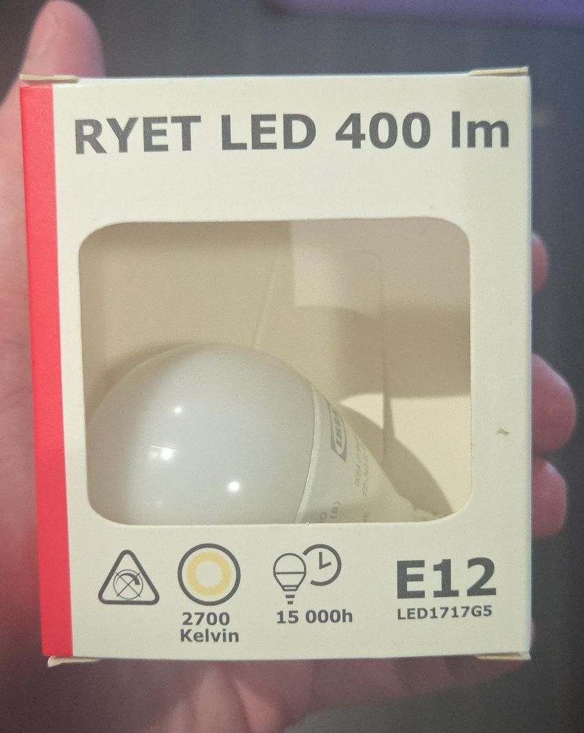 New IKEA RYET LED 400 lm E12 Bulb thumbnail