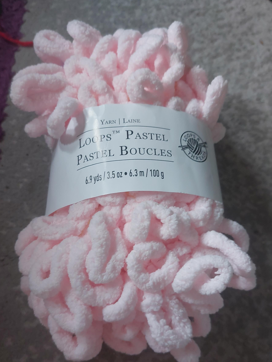 Loops & Threads Pastel Boucles Yarn - Pink thumbnail