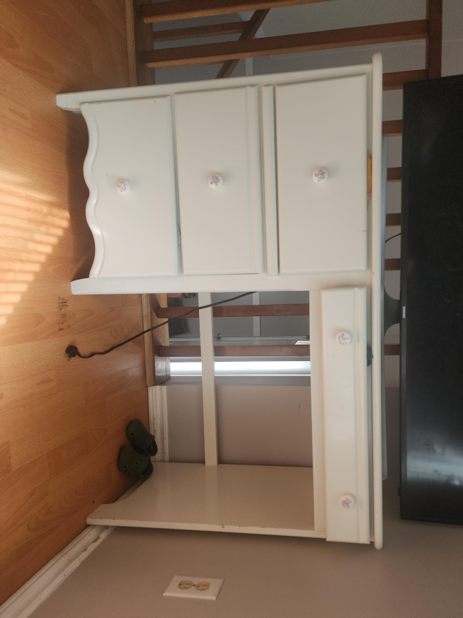 White Wooden Desk with Drawers thumbnail