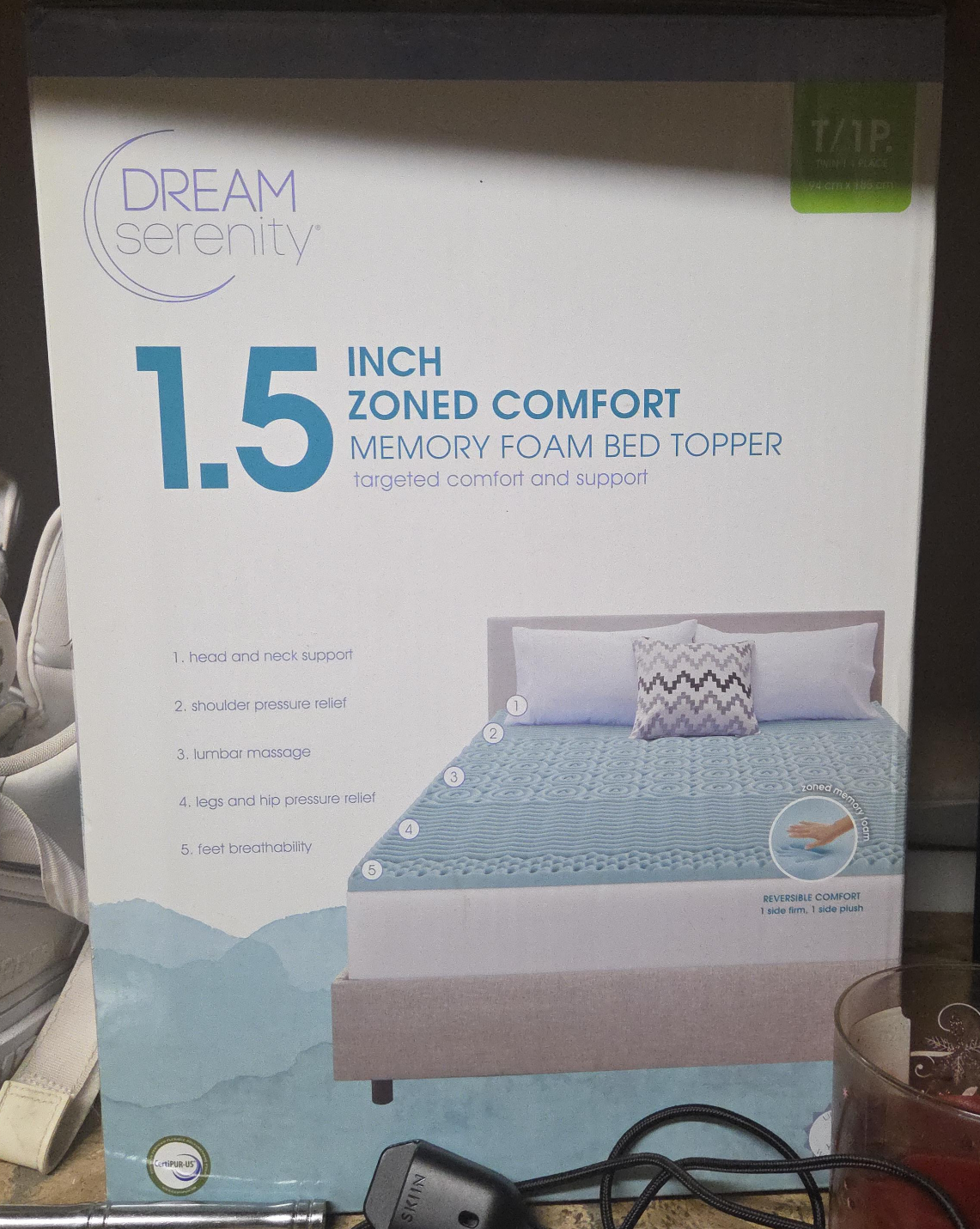 Dream Serenity 1.5 Inch Memory Foam Bed Topper thumbnail
