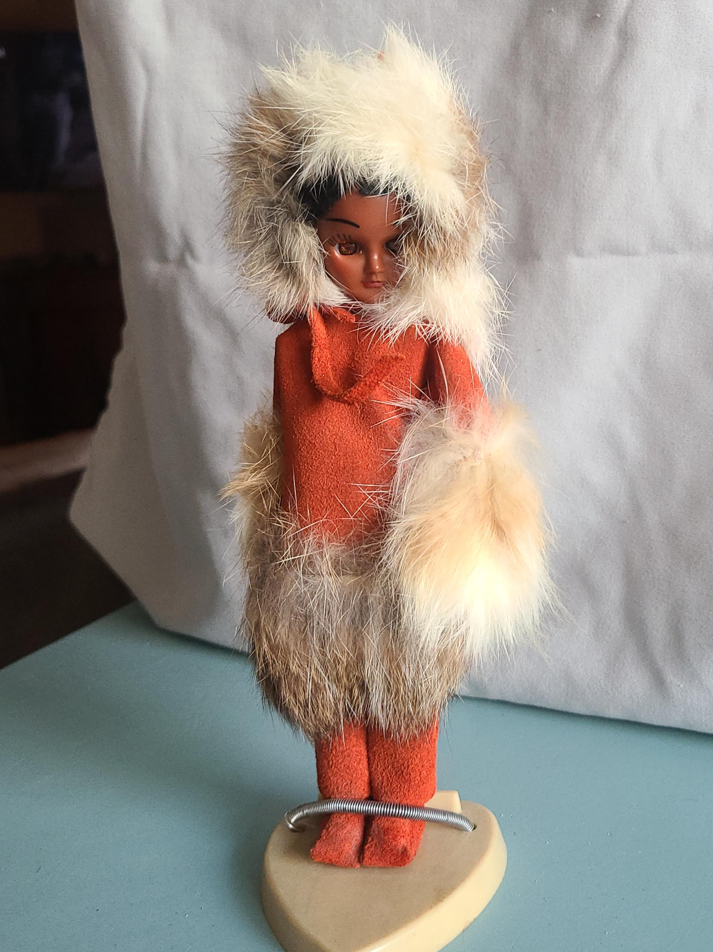 Vintage Inuit Doll with Fur Trimmed Outfit thumbnail
