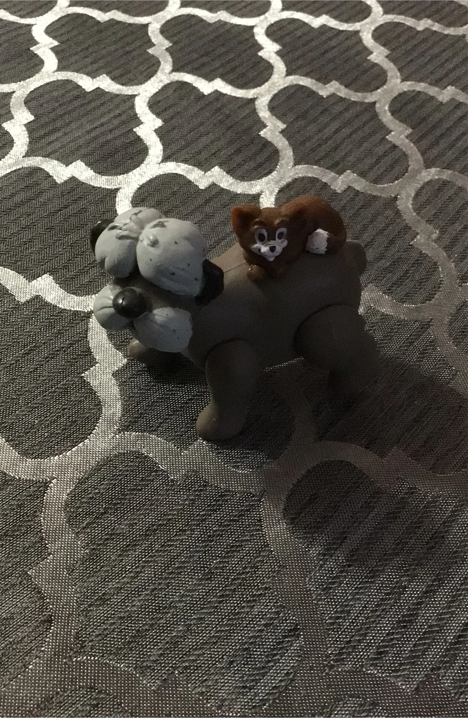 Disney 101 dalmatians kernel and Mr. Tibbs toy figure to inches