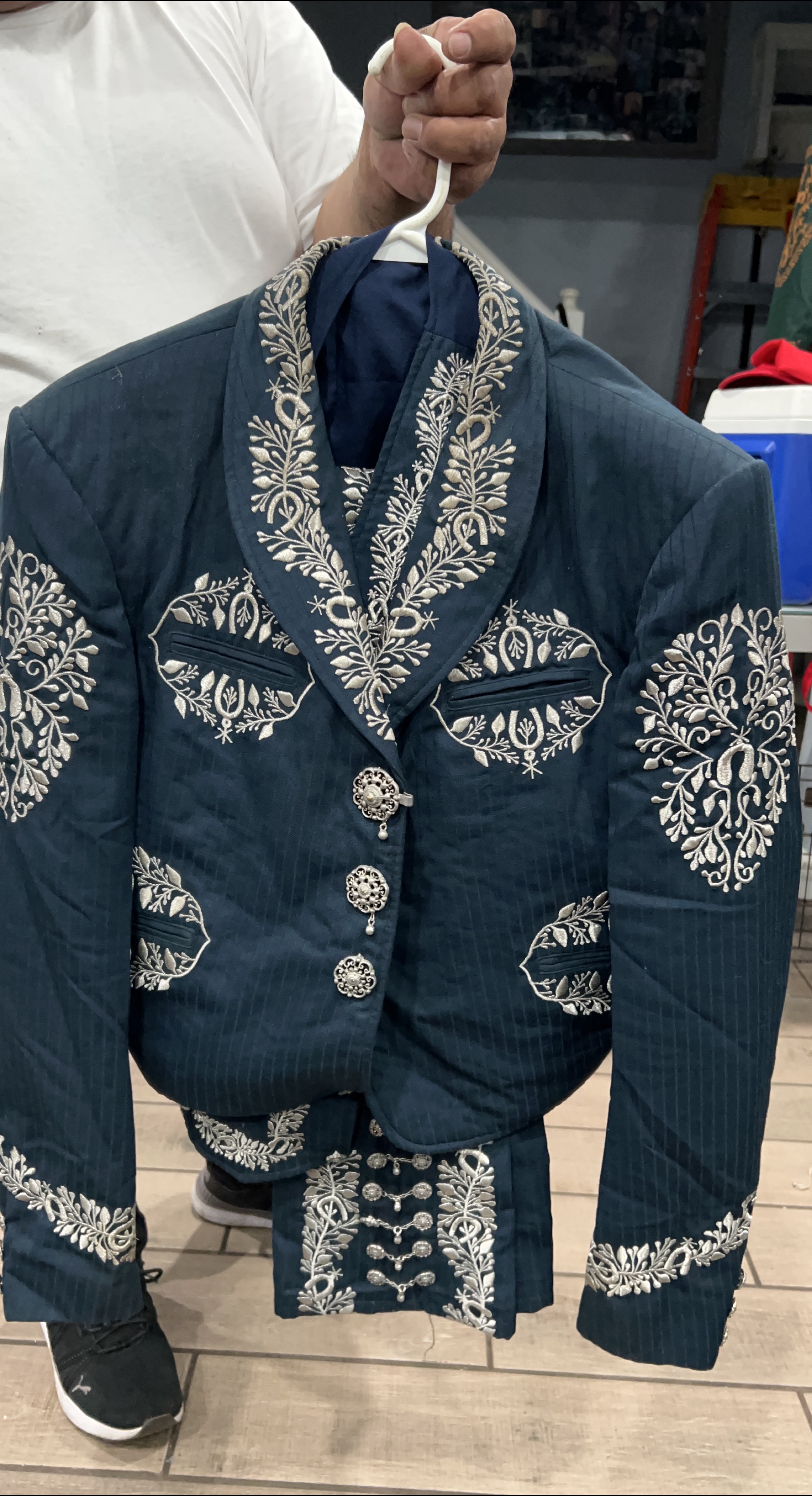 Charro Suit - Dark Blue with Embroidery thumbnail