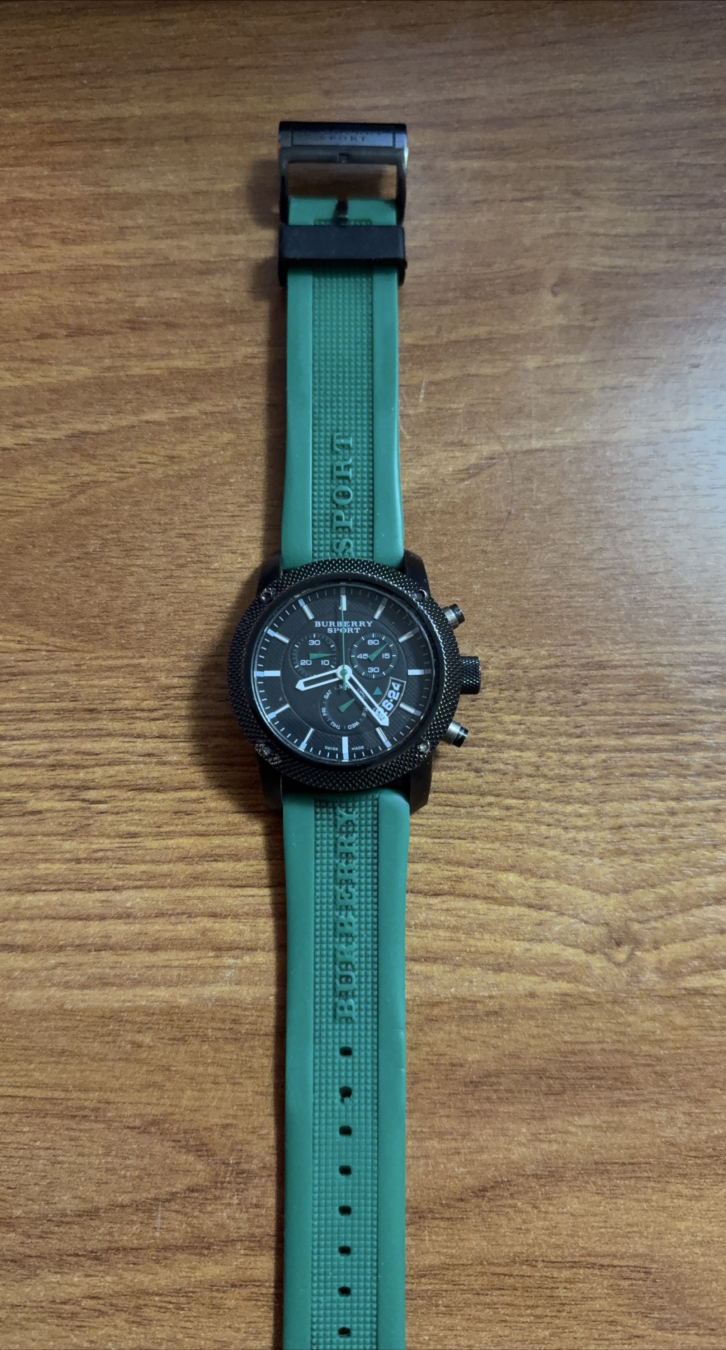 Burberry Sport Chronograph Watch - Green Band thumbnail