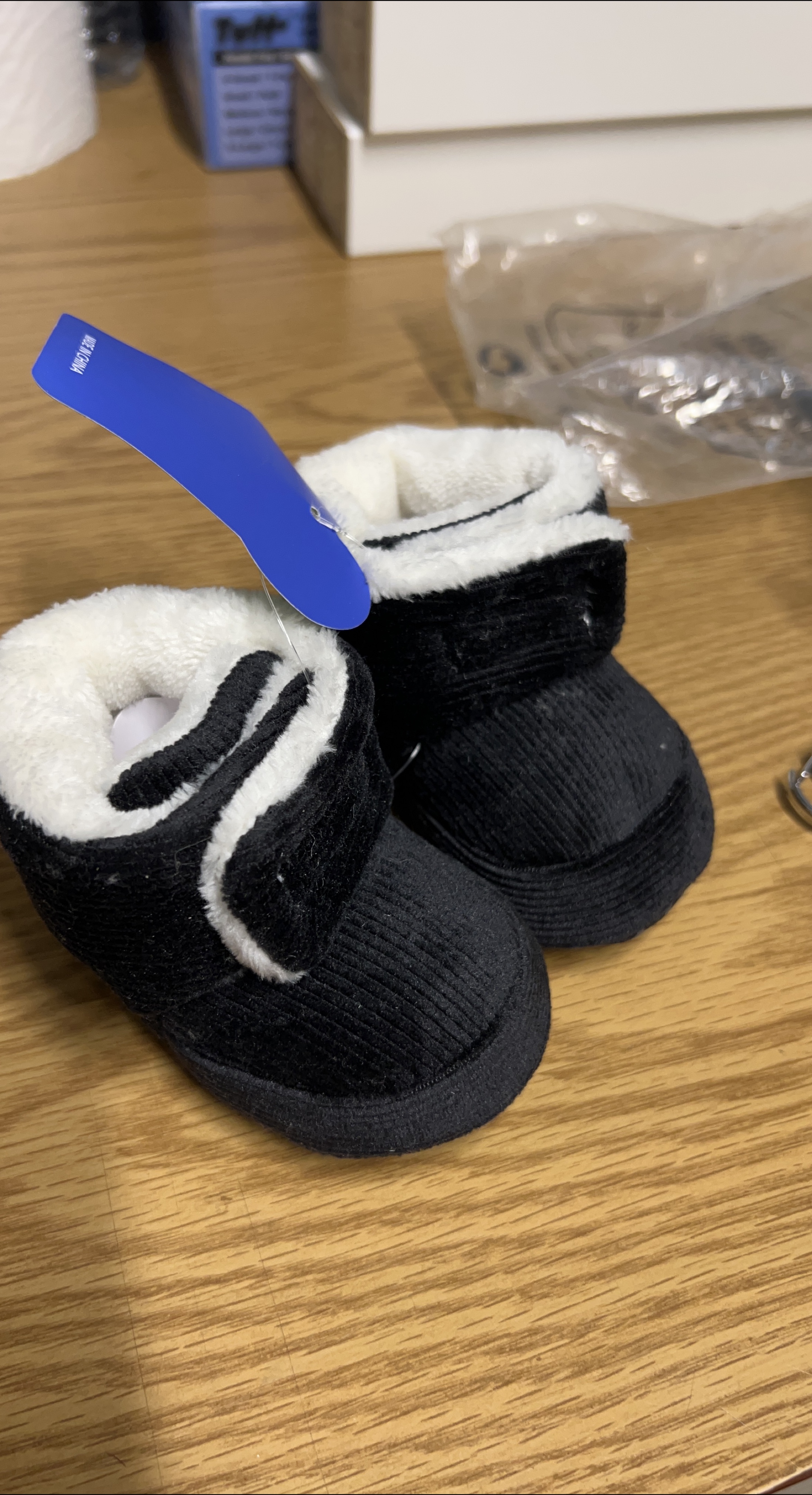 Newborn Black Booties - Never Worn thumbnail