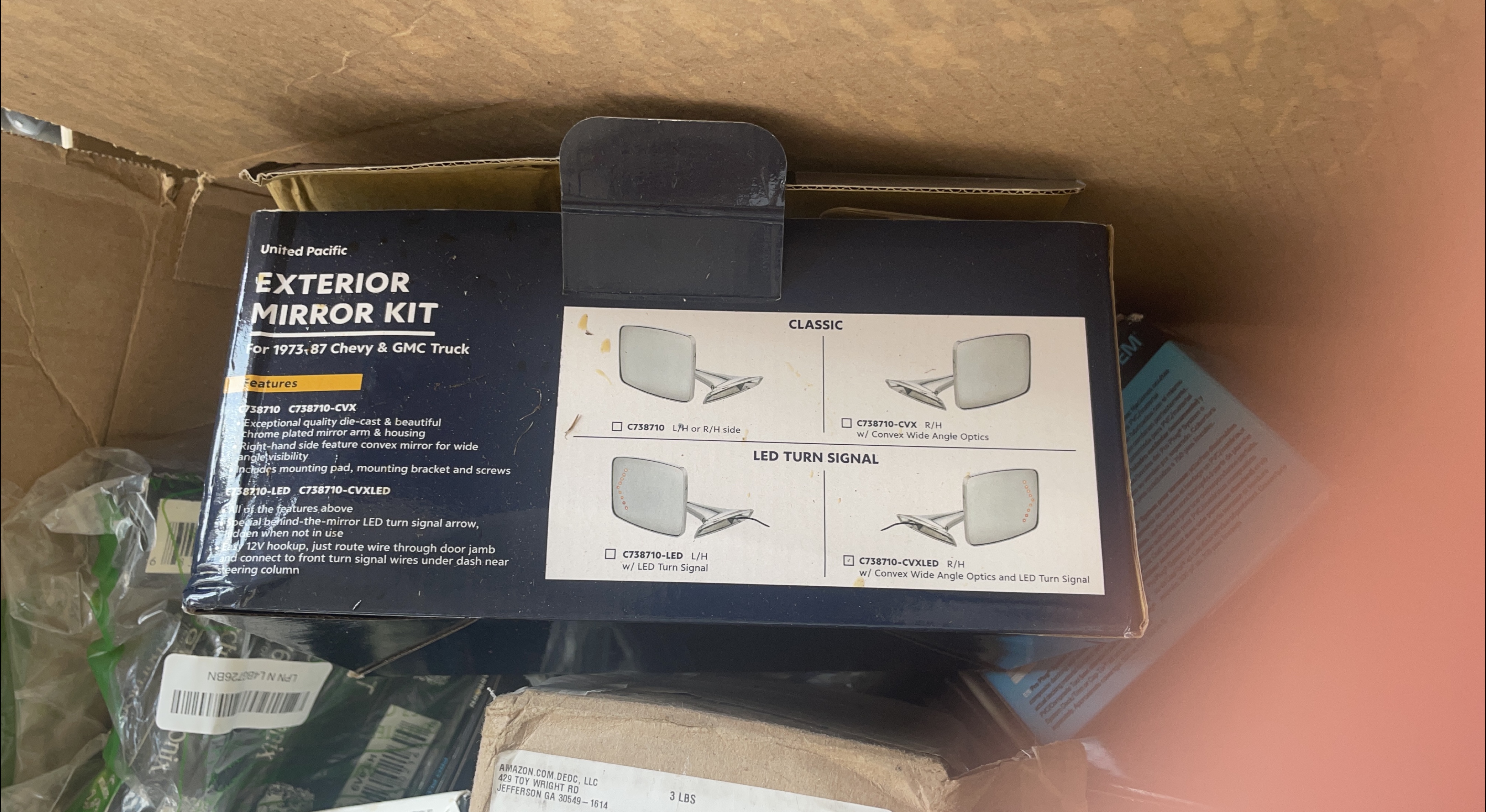 United Pacific Exterior Mirror Kit 73-87 Chevy/GMC Truck thumbnail