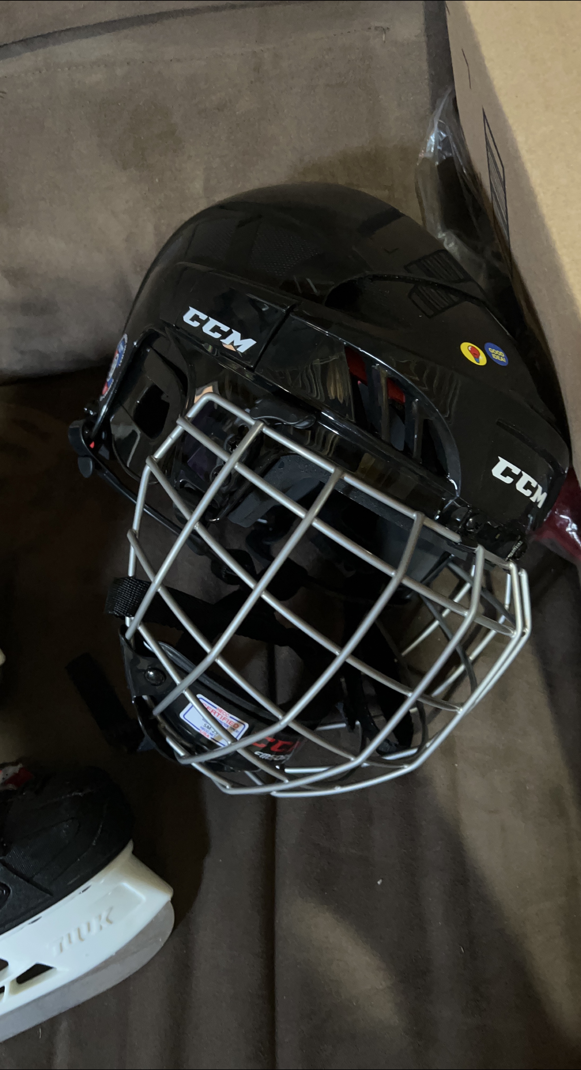 CCM Hockey Helmet with Cage - Black thumbnail