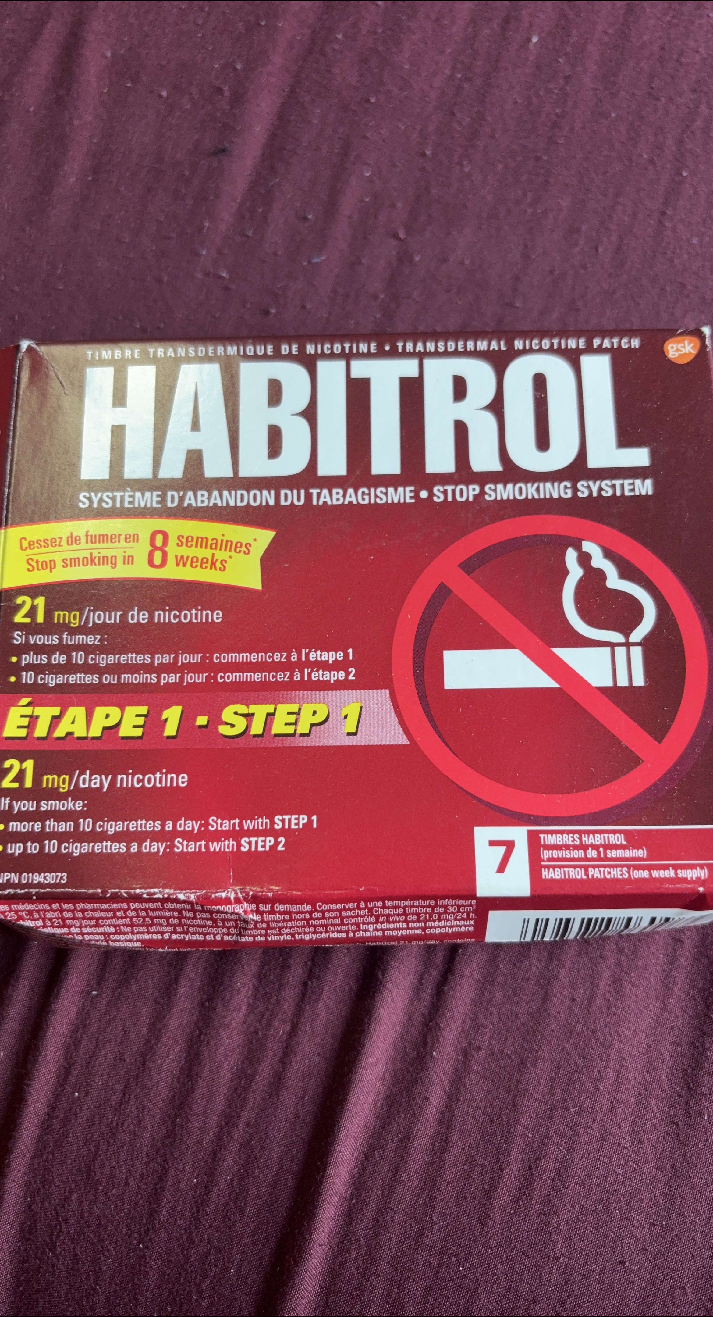 Habitrol Step 1 (21mg) Nicotine Patches - Stop Smoking! 🇨���🇦 thumbnail