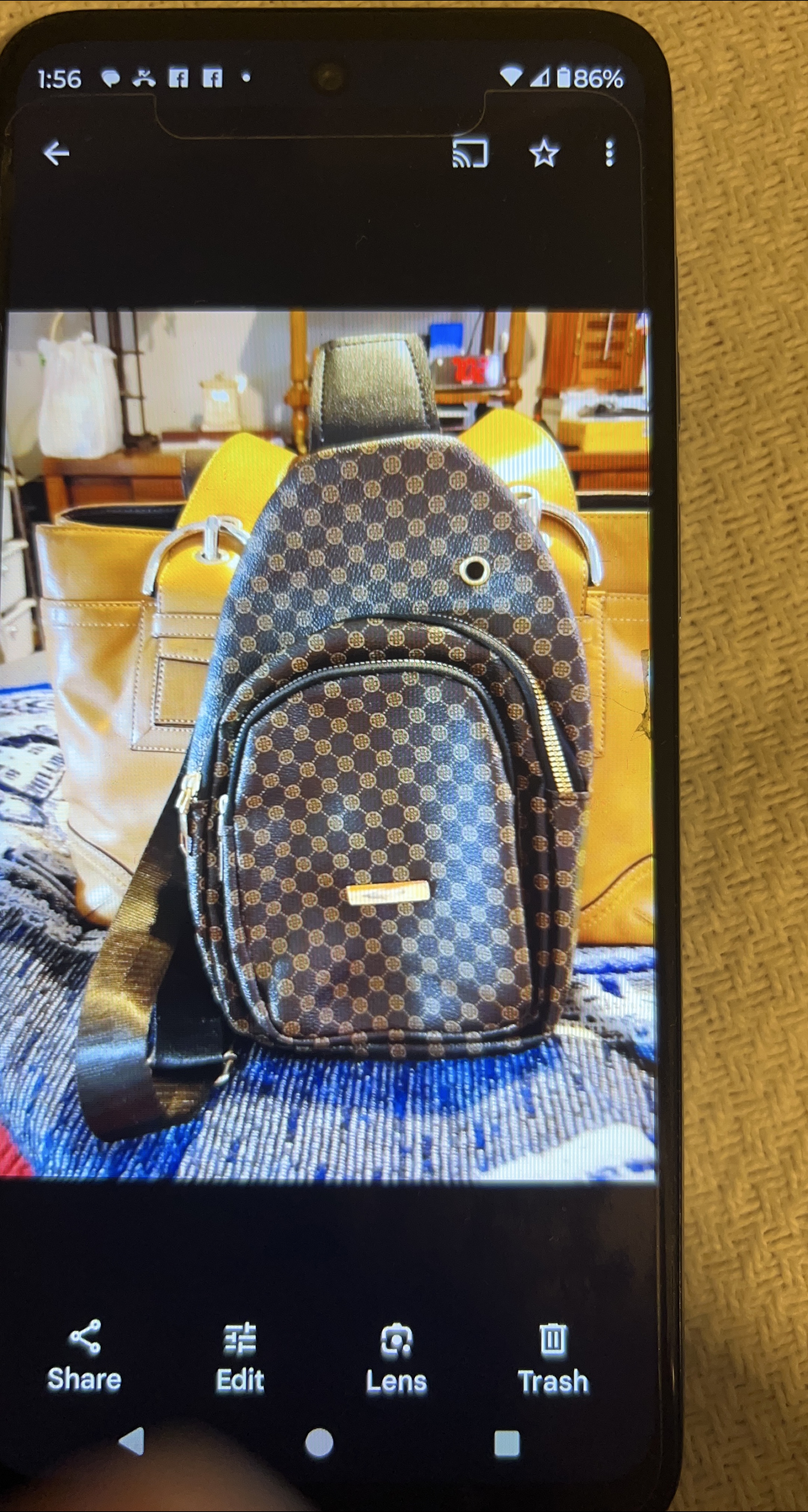 Brown Patterned Sling Bag thumbnail